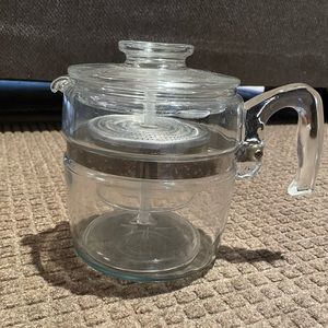 Vintage Pyrex Flameware 7756 6 cup glass percolator complete